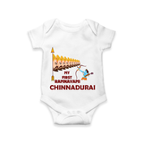 My First Ramnavami – Personalized Baby Romper - WHITE - New Born (Chest 14")