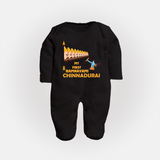 My First Ramnavami – Personalized Baby Fullbody suit - BLACK - New Born (Chest 7.5")