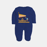 My First Ramnavami – Personalized Baby Fullbody suit - NAVY BLUE - New Born (Chest 7.5")