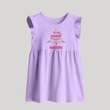 Hindi Ram Navami First Festival Baby Frock - LILAC - 0 - 3 Months Old (Chest 17")