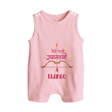 Hindi Ram Navami First Festival Baby Romper suit - BABY PINK - 0 - 5 Months Old (Chest 18")