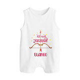 Hindi Ram Navami First Festival Baby Romper suit - WHITE - 0 - 5 Months Old (Chest 18")