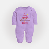 Hindi Ram Navami First Festival Baby Fullbody suit - LILAC - New Born (Chest 7.5")