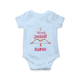 Hindi Ram Navami First Festival Baby Romper - BABY BLUE - New Born (Chest 14")