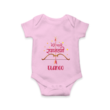 Hindi Ram Navami First Festival Baby Romper - BABY PINK - New Born (Chest 14")