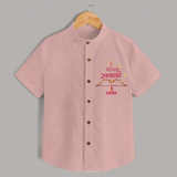 My First Ram Navami - A Sacred Beginning Of Devotion With Our Customized Shirt For kids With Name - PEACH - 0 - 6 Months Old (Chest 23")