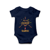 Hindi Ram Navami First Festival Baby Romper - NAVY BLUE - New Born (Chest 14")