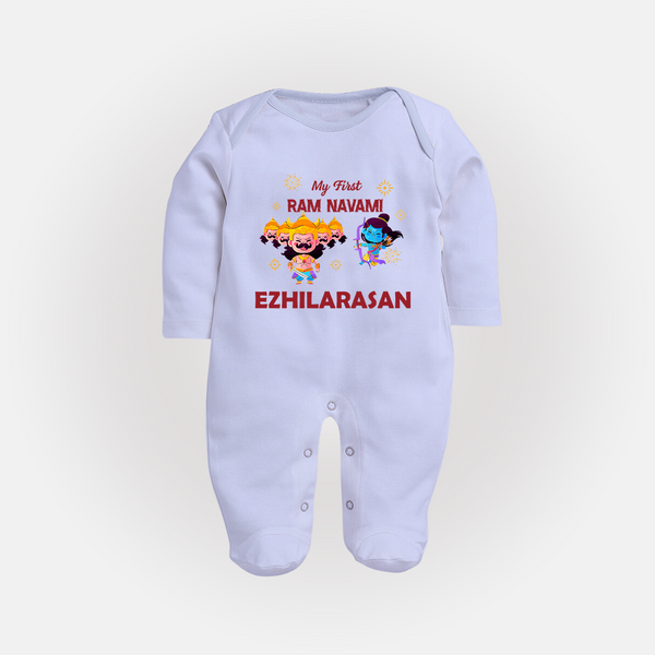 Ram Navami First Celebration Baby Fullbody suit - BABY BLUE - New Born (Chest 7.5")
