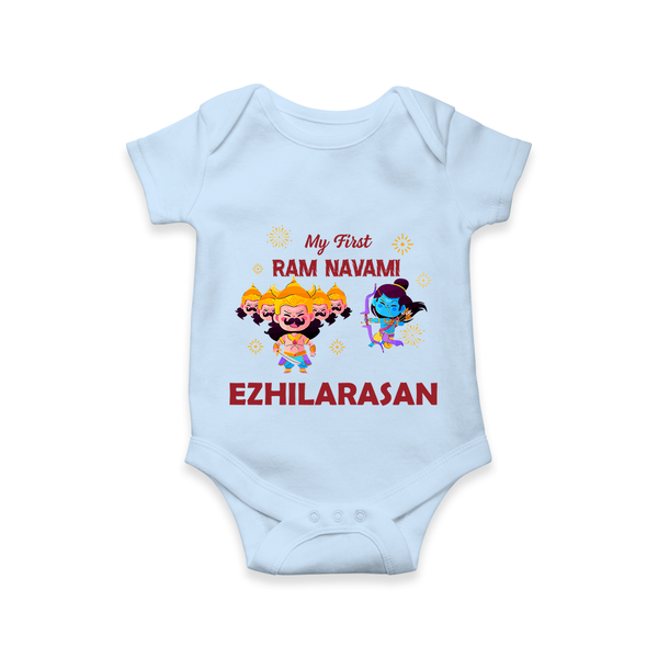 Ram Navami First Celebration Baby Romper - BABY BLUE - New Born (Chest 14")