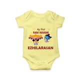 Ram Navami First Celebration Baby Romper - PASTEL YELLOW - New Born (Chest 14")