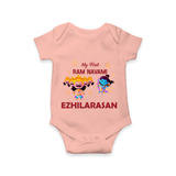 Ram Navami First Celebration Baby Romper - PEACH - New Born (Chest 14")