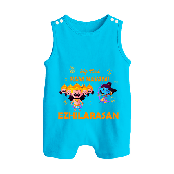 Ram Navami First Celebration Baby Romper suit - SKY BLUE - 0 - 5 Months Old (Chest 18")