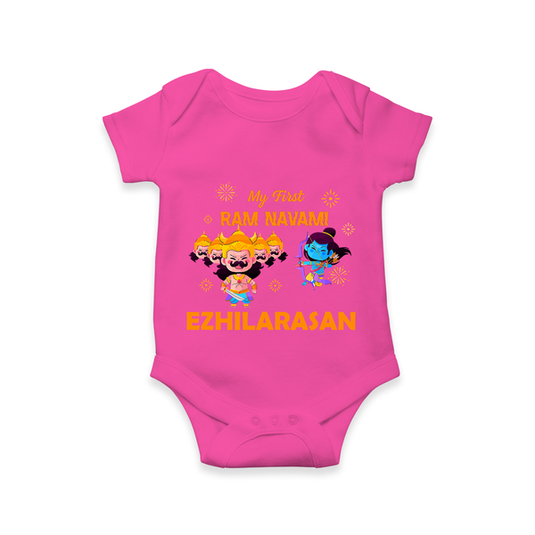 Ram Navami First Celebration Baby Romper - HOT PINK - New Born (Chest 14")