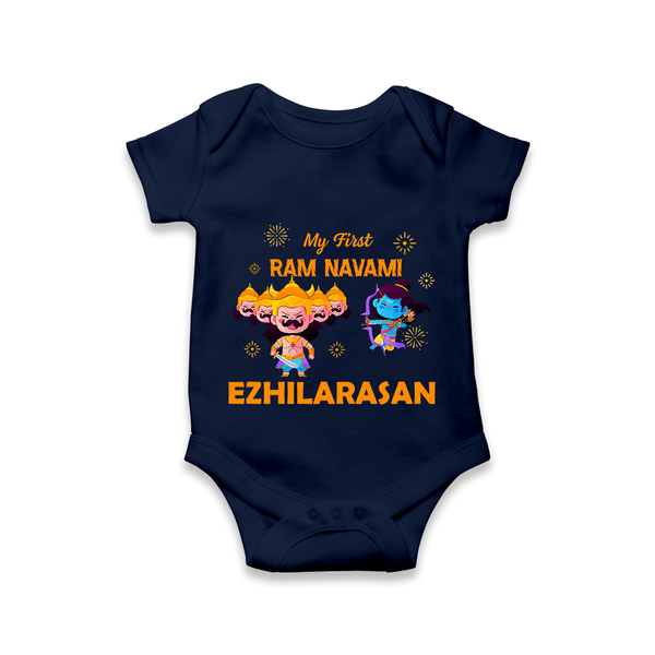 Ram Navami First Celebration Baby Romper - NAVY BLUE - New Born (Chest 14")