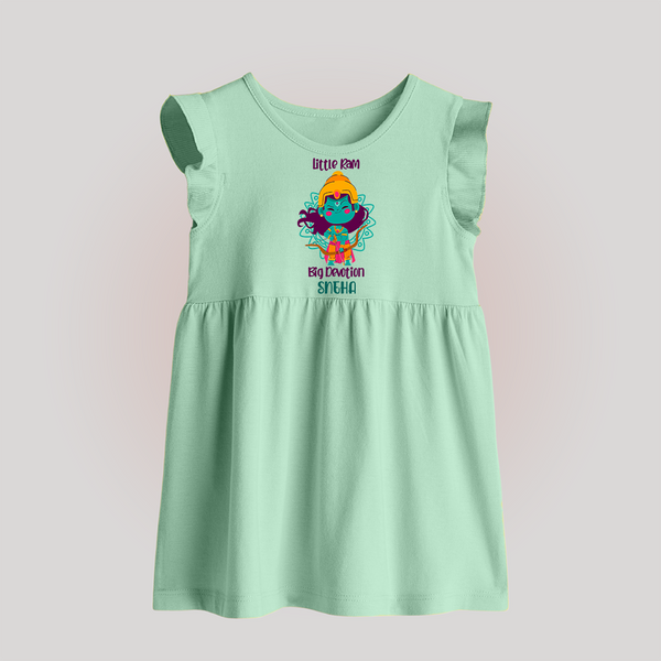 Little Ram Big Devotion – Personalized Kids Baby Frock - MINT GREEN - 0 - 3 Months Old (Chest 17")