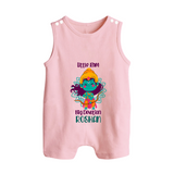 Little Ram Big Devotion Romper Suit | Personalized Romper Suit for Ram Bhakt - BABY PINK - 0 - 5 Months Old (Chest 18")