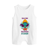 Little Ram Big Devotion Romper Suit | Personalized Romper Suit for Ram Bhakt - WHITE - 0 - 5 Months Old (Chest 18")