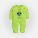 Little Ram Big Devotion – Personalized Kids Fullbody suit - LIME GREEN - New Born (Chest 7.5")