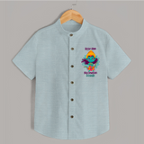 Little Ram, Big Devotion - Customized Ram Themed Shirt For Kids With Name - ARCTIC BLUE - 0 - 6 Months Old (Chest 23")