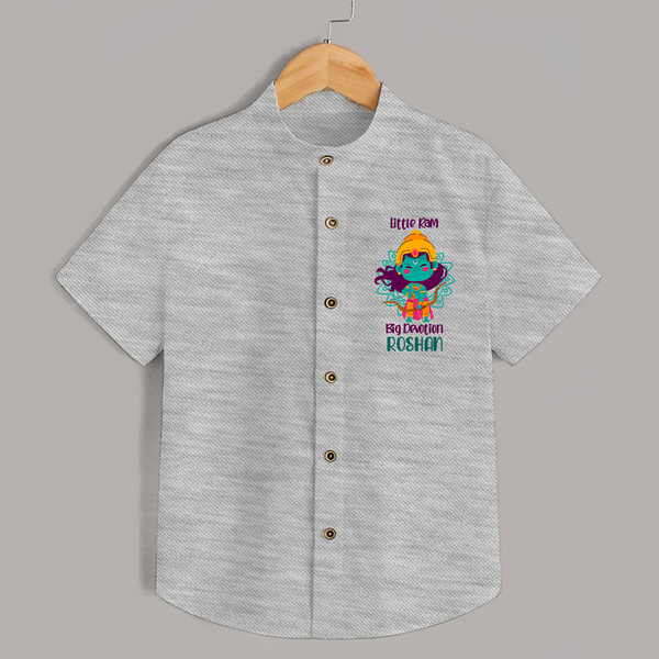 Little Ram Big Devotion – Personalized Kids Shirt - GREY - 0 - 6 Months Old (Chest 23")