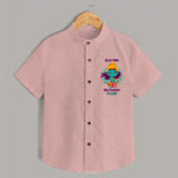 Little Ram, Big Devotion - Customized Ram Themed Shirt For Kids With Name - PEACH - 0 - 6 Months Old (Chest 23")