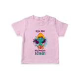 Little Ram Big Devotion T-Shirt | Personalized T-Shirt for Ram Bhakt - BABY PINK - 0-5 Months Old (Chest 17")