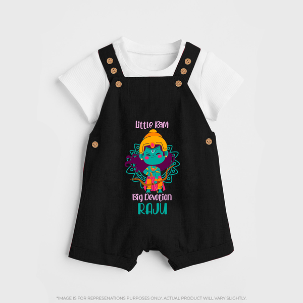 Little Ram Big Devotion – Personalized Kids Dungaree - BLACK - 0 - 5 Months Old (Chest 18")