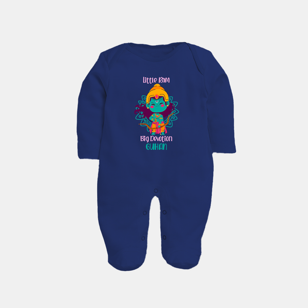 Little Ram Big Devotion – Personalized Kids Fullbody suit - NAVY BLUE - New Born (Chest 7.5")