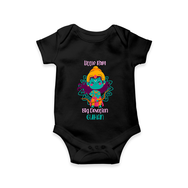 Little Ram Big Devotion – Personalized Kids Romper - BLACK - New Born (Chest 14")