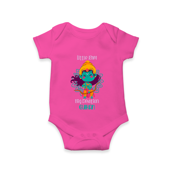 Little Ram Big Devotion – Personalized Kids Romper - HOT PINK - New Born (Chest 14")