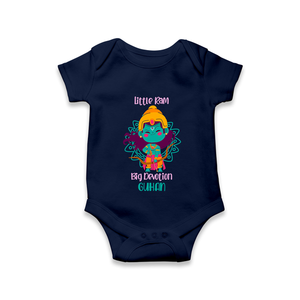 Little Ram Big Devotion – Personalized Kids Romper - NAVY BLUE - New Born (Chest 14")