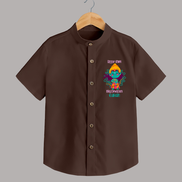 Little Ram Big Devotion – Personalized Kids Shirt - CHOCOLATE BROWN - 0 - 6 Months Old (Chest 23")
