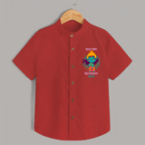 Little Ram, Big Devotion - Customized Ram Themed Shirt For Kids With Name - RED - 0 - 6 Months Old (Chest 23")