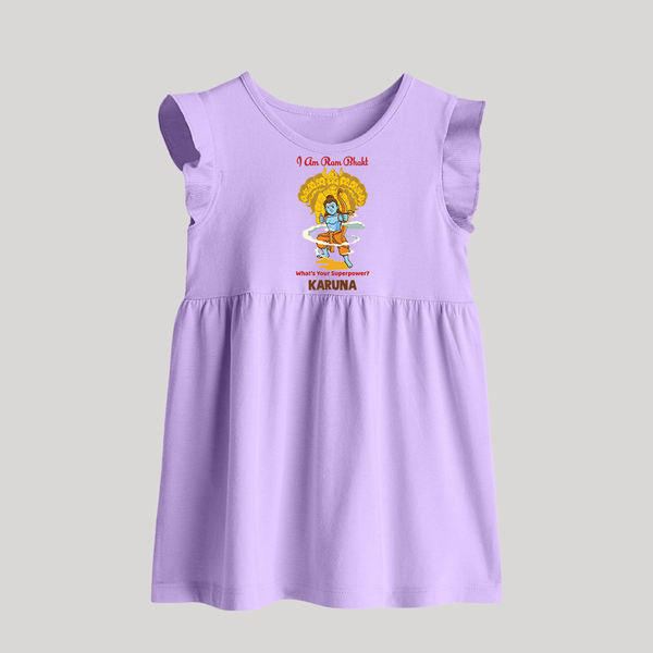 I Am Ram Bhakt – What’s Your Superpower? Kids Baby Frock - LILAC - 0 - 3 Months Old (Chest 17")