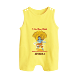 I Am Ram Bhakt – What’s Your Superpower? Kids Romper suit - PASTEL YELLOW - 0 - 5 Months Old (Chest 18")