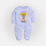 I Am Ram Bhakt, What's Your Super Power Sleep Suit | Custom Sleep Suit for Ram Bhakt - BABY BLUE - New Born (Chest 7.5")