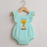 I Am Ram Bhakt, What's Your Super Power Romper Frock | Custom Romper Frock for Ram Bhakt - MINT GREEN - 0 - 3 Months Old (Chest 19")