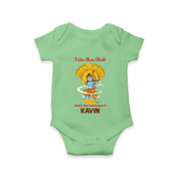 I Am Ram Bhakt – What’s Your Superpower? Kids Romper - GREEN - New Born (Chest 14")