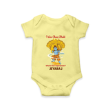 I Am Ram Bhakt – What’s Your Superpower? Kids Romper - PASTEL YELLOW - New Born (Chest 14")