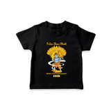 I Am Ram Bhakt  - Customized Ram Themed T-Shirt For Kids With Name - BLACK - 0-5 Months Old (Chest 17")