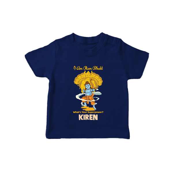 I Am Ram Bhakt – What’s Your Superpower? Kids T-Shirt - NAVY BLUE - 0-5 Months Old (Chest 17")