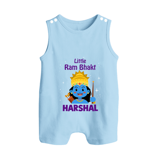 Little Ram Bhakt Romper Suit | Personalized Romper Suit for Your Little Ram Bhakt - BABY BLUE - 0 - 5 Months Old (Chest 18")