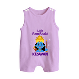 Little Ram Bhakt Personalized Kids Romper suit - LILAC - 0 - 5 Months Old (Chest 18")