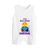 Little Ram Bhakt Romper Suit | Personalized Romper Suit for Your Little Ram Bhakt - WHITE - 0 - 5 Months Old (Chest 18")