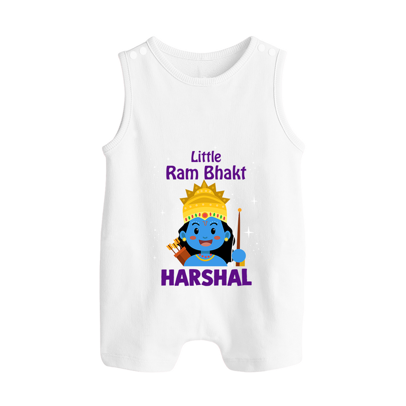 Little Ram Bhakt Romper Suit | Personalized Romper Suit for Your Little Ram Bhakt - WHITE - 0 - 5 Months Old (Chest 18")
