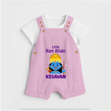 Little Ram Bhakt Personalized Kids Dungaree - BABY PINK - 0 - 5 Months Old (Chest 18")