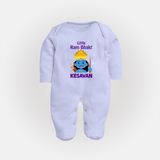 Little Ram Bhakt Personalized Kids Fullbody suit - BABY BLUE - New Born (Chest 7.5")