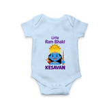 Little Ram Bhakt Personalized Kids Romper - BABY BLUE - New Born (Chest 14")