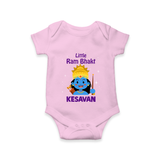 Little Ram Bhakt Personalized Kids Romper - BABY PINK - New Born (Chest 14")