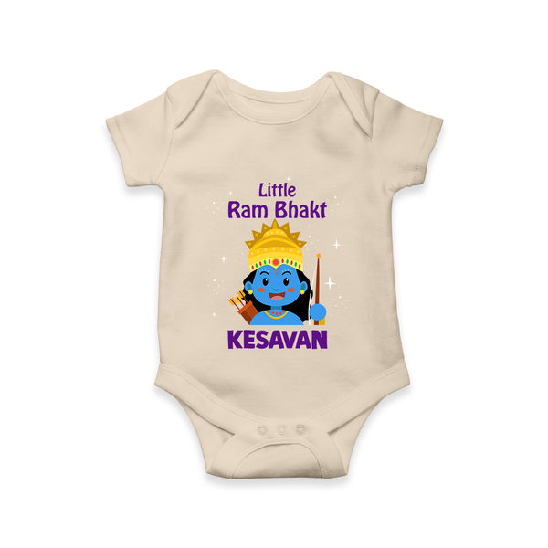 Little Ram Bhakt Personalized Kids Romper - IVORY - New Born (Chest 14")